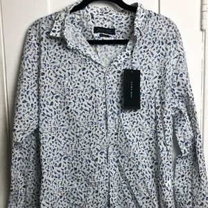 Zara Print Slim Fit Button Down